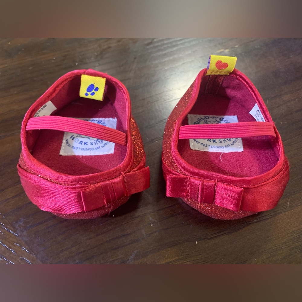 Build A Bear Workshop OZ Ruby Slippers Shoes Red Glitter BABW Accessories